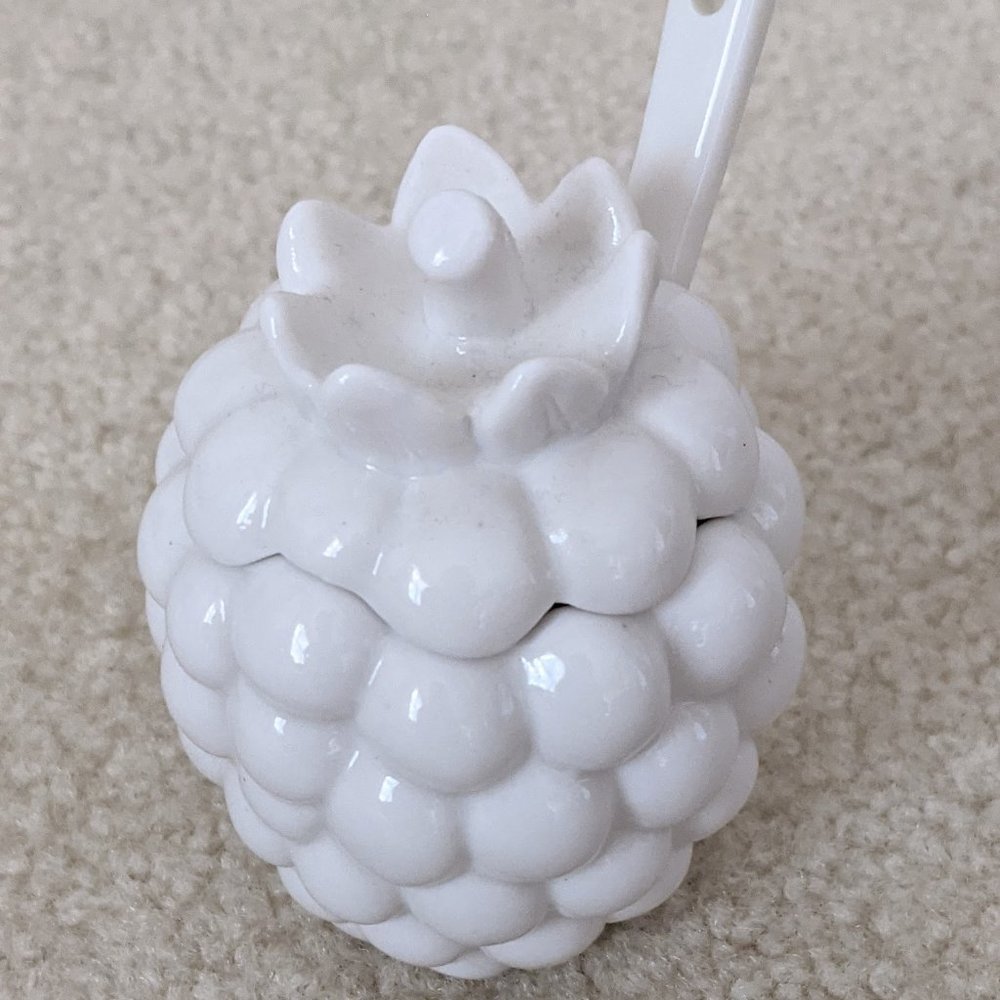 German ceramic raspberry sugar jar